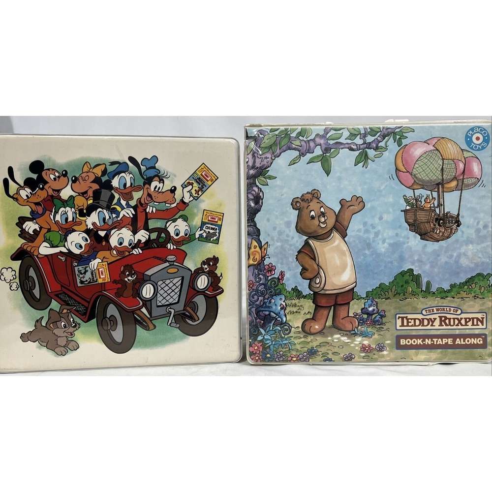 Teddy Ruxpin &‎ Disney Book-n-Tape Along Completed Sets In Original Boxes - 1985